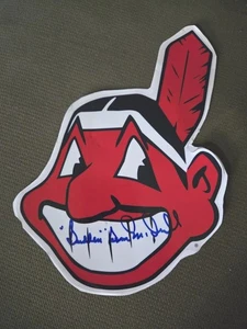 Chief Wahoo Decal w/ Sudden Sam McDowell Auto on it- Cleveland Indians, Yankees  - Picture 1 of 3