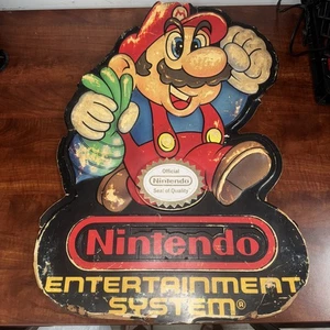 Super Mario Bros 2 Turnip Hang Sign Double Sided 1989 NES Store Display - Picture 1 of 11