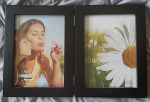 MALDEN BLACK DOUBLE HINGED PICTURE FRAME 8 X 6 INCHES EACH FRAME - Picture 1 of 3
