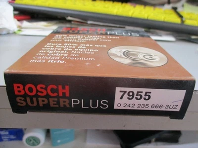 NEW Spark Plug Bosch SUPER PLUS  7955- Box of 4-NEW - Image 1 of 4