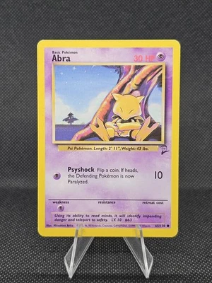 Abra 65/130 Base Set 2 Unlimited Common Vintage 1999 Pokemon Card Light Played - Image 1 of 2