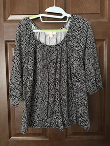 Michael Kors Top Women's sz 2X Animal Print 3/4 Sleeve Blouse Stretch - Picture 1 of 3