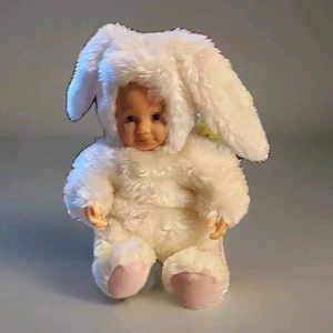 Muñeca conejo vintage Anne Geddes Baby Bunnies 8" relleno de frijoles de peluche - Imagen 1 de 8