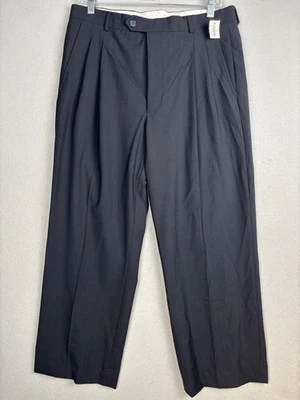 Pantalones de vestir clásicos plisados mezcla de lana lavables para hombre Stafford 34x32 de colección Foto 1 de 4
