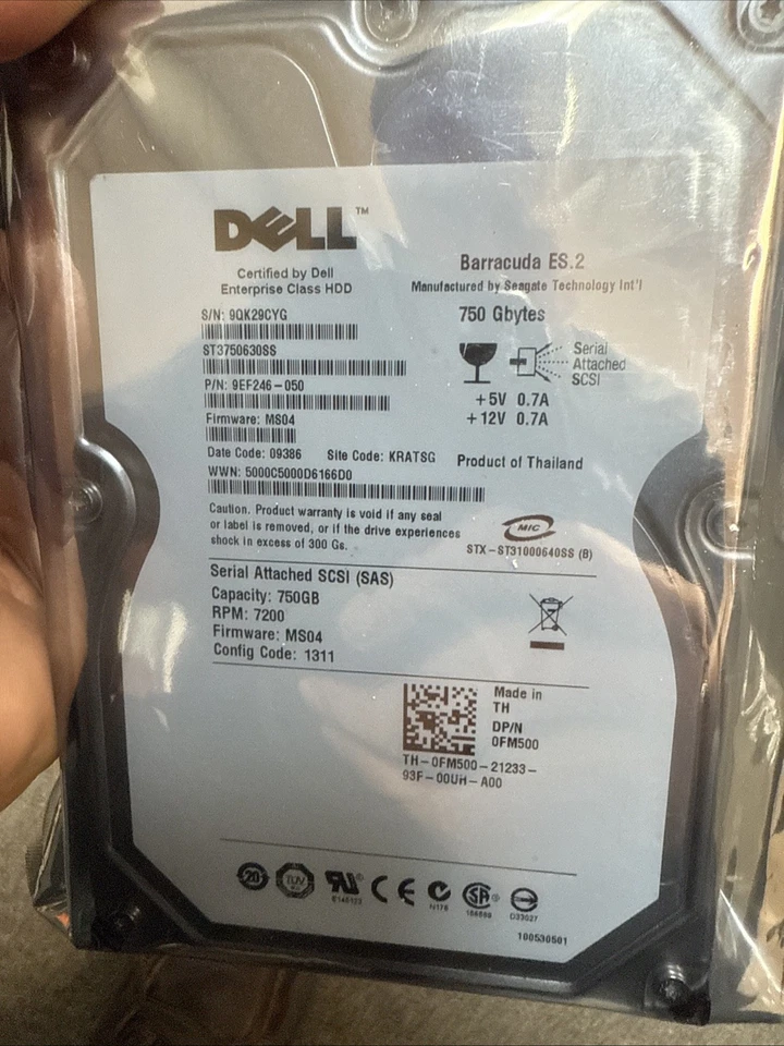 DELL ST3750630SS 750GB Barracuda ES.2 SAS - Image 1 of 3