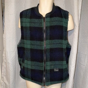 VINTAGE CODET GRÜN/SCHWARZ KARIERT WOLLMISCHUNG REISSVERSCHLUSS VORNE WESTE MEDIUM SEHR GUTER ZUSTAND.   HNG - Bild 1 von 3