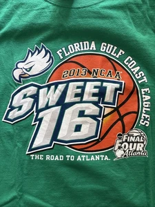FGCU Florida Gulf Coast University Eagles Basketball Sweet 16 2013 T-Shirt XL - Picture 1 of 6