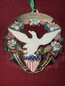 Adorno de Navidad Casa Blanca 1998 de colección presidente de la WHHA James Buchanan con folleto - Imagen 1 de 10