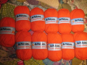 Patons CANADIANA Garn ~ Deep Orange 100 g/3,5 oz EA, 11 Knäuel, 4-fädig, 100 % Acryl - Bild 1 von 1