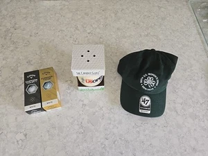 Erin Hills 2025 US Set Regalo Donna Golf Open - Cappello OSFA Verde, 6 Palline, Candela - NUOVO - Foto 1 di 5