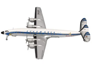 Lockheed L-1649A Super Star Verkehrsflugzeug "Lufthansa" (D-ALUB) weiß mit - Bild 1 von 3