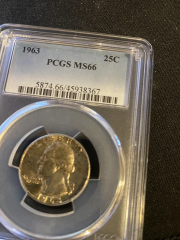 1963 p Washington quarter ty b reverse PCGSms66 retails $9500.00 Cover