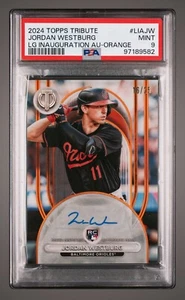 2024 Topps Tribute Jordan Westburg RC Auto Orange SSP /25 PSA 9 - Orioles Rookie - Foto 1 di 2