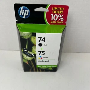 Genuine HP 74 75 Tri-color Combo Ink Cartridge Expiration August 2011 Sealed - Picture 1 of 7