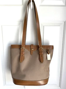Bolso de Hombro Dooney & Bourke Marrón Lona Tostado Cuero Genuino Hecho en EE. UU. - Imagen 1 de 13