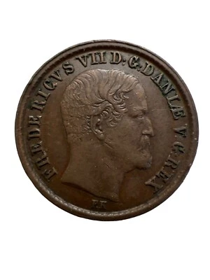 1853 Denmark Frederik VII 1 Rigsbankskilling Coin - Image 1 of 2