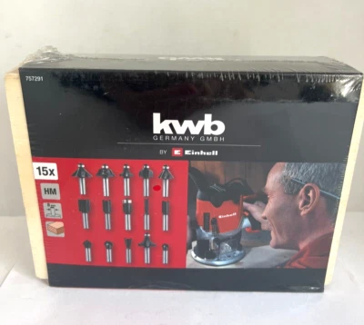 kwb by Einhell Fräsersatz 8mm 15tlg Fräsaufsatz Nutfräse Holzfräse Fräseraufsatz