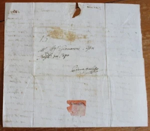 1809 Brief MIRANDOLA-PIEVEPELAGO+Schild.ROTE POST MIRRANDOLA??+15c TASS-H547 - Bild 1 von 1