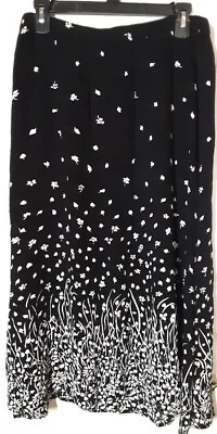 Cathy Daniels 女式裙子 XL 码,迷笛弹力腰围,黑色/白色 — 第 1/4 张图片