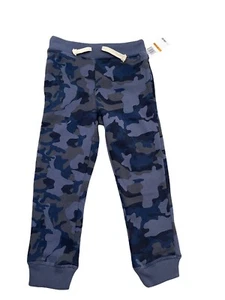 NWT$40 Nautica Small Boy's Blue Camo Fleece Jogger Pants Drawstring Size 4 - Picture 1 of 3
