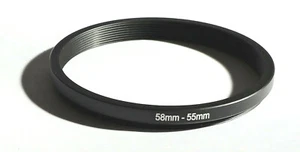 One Brand New 58mm to 55 mm 58-55mm Metal Step-down Stepping Ring Filter Adapter - Picture 1 of 8