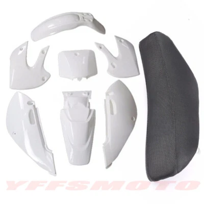 Kits de guardabarros de plástico blanco + asiento para KLX110 DRZ110 KX65 RM65 Pit Dirt Bike 110cc Foto 1 de 4