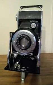 Cámara Plegable AGFA Ansco Viking Única Botón Rojo con Estuche - Imagen 1 de 8