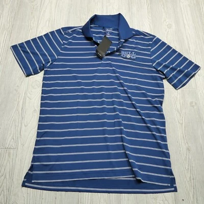 Camisa polo de golf ADIDAS Puremotion adulto mediana azul a rayas manga corta para hombre Foto 1 de 4