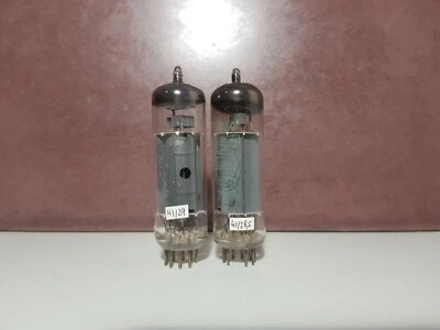 MATCH PAIR EL84/6BQ5 (bq) LARGE RING GETTER ROUND HOLE U FIN DGTSTD +80% X1 - Photo 1/2