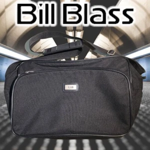 Bill Blass Suitcase Hanging Carry On Bag Luggage Black Canvas Nice Used - Picture 1 of 10