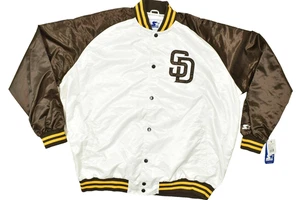 Starter San Diego Padres Satin Jacke Big & Tall Größe 6XL Neu mit Etikett braun weiß - Bild 1 von 8
