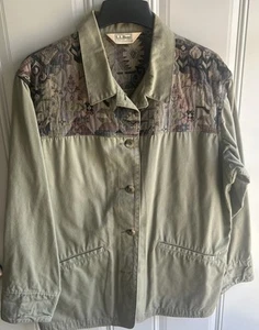 Chaqueta de Campo LL Bean Green Southwest Tapestry Vintage Años 90 - Imagen 1 de 5