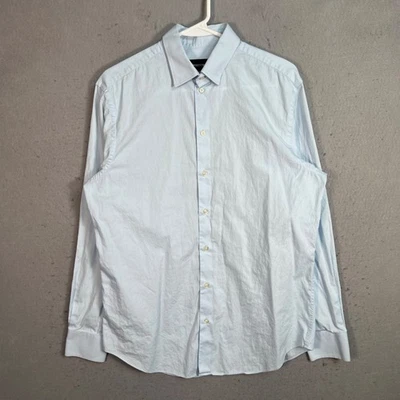 Camisa con botones Emporio Armani para hombre azul claro manga larga talla 16/41 Foto 1 de 4