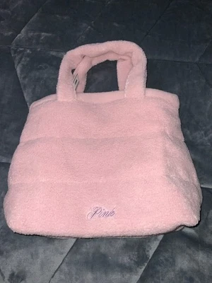 NWT VICTORIA'S SECRET PINK COZY PLUSH TOTE BAG - Image 1 of 4