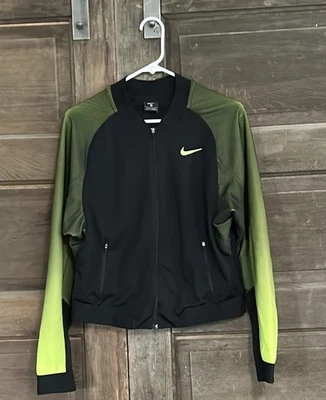 Chaqueta Nike Para Mujer Grande Negra Verde Voltio Cancha Premier Tenis Cremallera Completa Chaqueta Foto 1 de 4