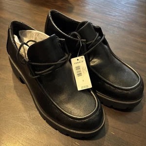 Torrid Black Platform Laced Heels Size 8WW X-Wide Women’s Shoes NWT - Picture 1 of 9
