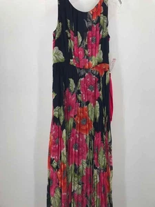 Pre-Owned Eliza J Navy Size 6 Floral Shift Maxi Sleeveless Dress - Picture 1 of 3