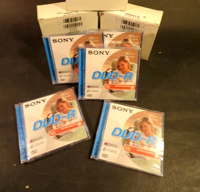 10 NEUE Sony DVD-R, 30Min, 1,4 GB, Leer, in Originalverpack.,jede eingeschweißt - Bild 1 von 4
