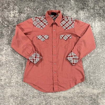 Vintage Champion Westerns Shirt Mens 16.5 Red Plaid Pearl Snap Cowboy 70s Rodeo - Image 1 of 4