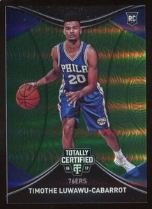 TIMOTHE LUWAWU-CABARROT RC 2016-14 Totally Certified Rookie Mirror Green 4/5