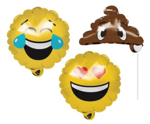 Emojions Party Supplies Emoji Photo Prop Foil Balloons 3Pk Birthday Decorations - Picture 1 of 1