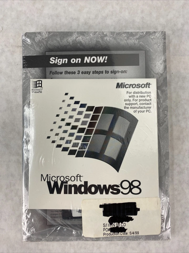 Microsoft Win 98 First Edition Windows 98 Full Operating System SEALED - Image 1 of 4