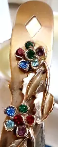 Antique Jewelled Spoon Ladle Gregorian Gold tone Leaves OOAK Untested - Picture 1 of 19