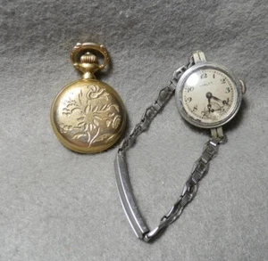 VINTAGE FRANCE COLIBEI QUARTZ POCKET WATCH AND CHALET MECHANICAL WATCH - Picture 1 of 7