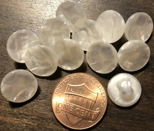 12 Pearlized Off-White Snake Skin Pattern Plastic Shank Buttons 7/16" 11mm 10329 - Picture 1 of 2
