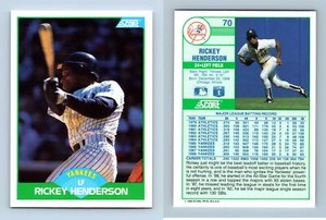 Rickey Henderson - Yankees #70 Score 1989 Baseball Trading Card