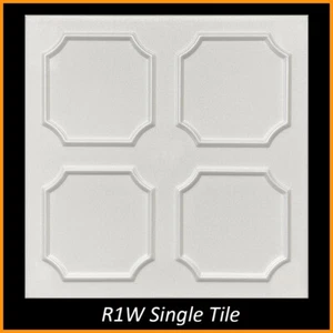 DIY Ceiling Tiles, Glue Up on popcorn. Foam 20x20 R1 White Pack /48 (126.72s/f) - Picture 1 of 6