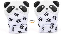 2 Pack - Cute Panda Teething Mittens for Baby, Teether Toy, Teething Mitt - Gift