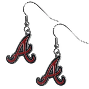 Atlanta Braves Dangle Earrings (Zinc) MLB Licensed Baseball Jewelry - Picture 1 of 3