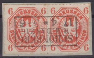 == AD Preussen Mi. 15a Paar gest. R3 "Schönberg", Kat. 40€ == - Bild 1 von 1